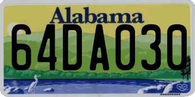 AL license plate 64DA030