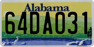 AL license plate 64DA031