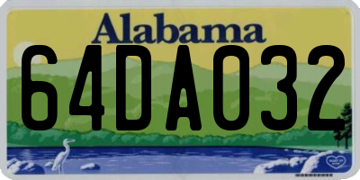 AL license plate 64DA032