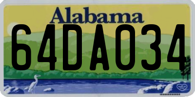 AL license plate 64DA034