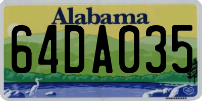 AL license plate 64DA035