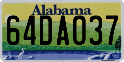 AL license plate 64DA037