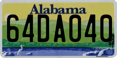 AL license plate 64DA040