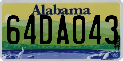 AL license plate 64DA043