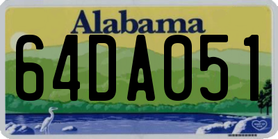 AL license plate 64DA051