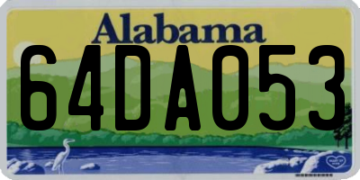 AL license plate 64DA053