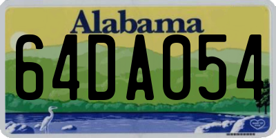 AL license plate 64DA054