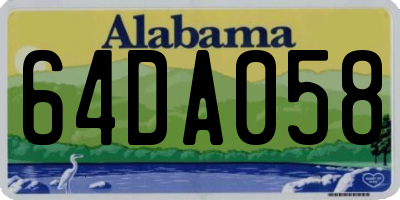 AL license plate 64DA058