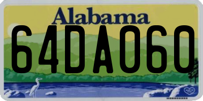 AL license plate 64DA060
