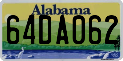AL license plate 64DA062