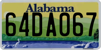 AL license plate 64DA067