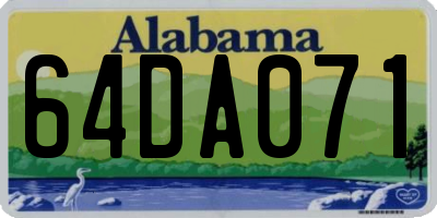 AL license plate 64DA071