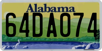 AL license plate 64DA074