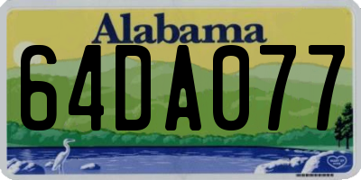 AL license plate 64DA077