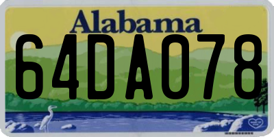 AL license plate 64DA078