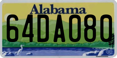 AL license plate 64DA080