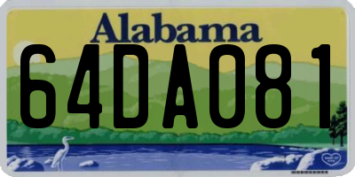 AL license plate 64DA081