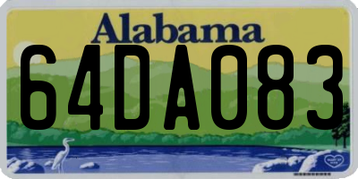 AL license plate 64DA083