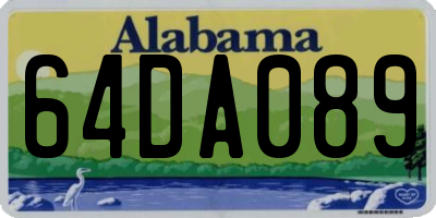 AL license plate 64DA089
