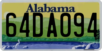 AL license plate 64DA094