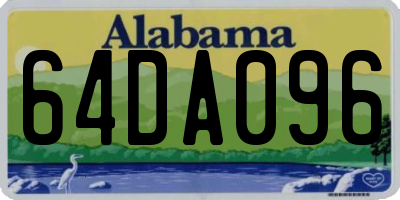 AL license plate 64DA096
