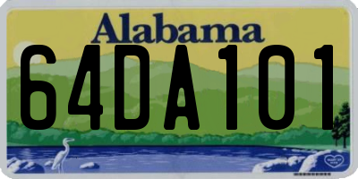AL license plate 64DA101
