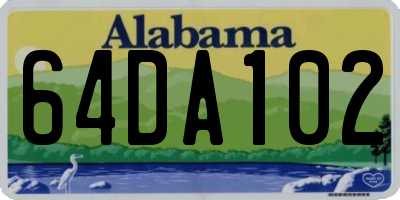 AL license plate 64DA102
