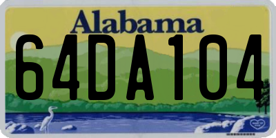 AL license plate 64DA104