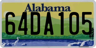 AL license plate 64DA105