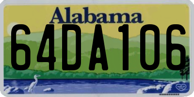 AL license plate 64DA106