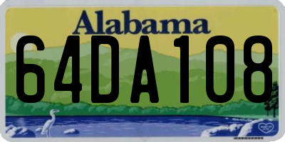 AL license plate 64DA108