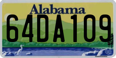 AL license plate 64DA109