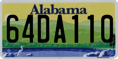 AL license plate 64DA110