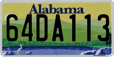 AL license plate 64DA113
