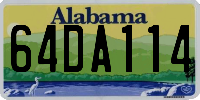 AL license plate 64DA114