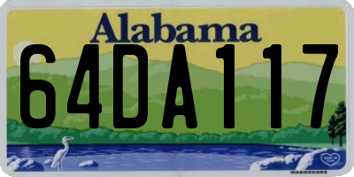 AL license plate 64DA117