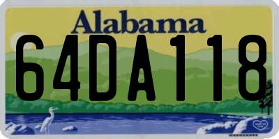 AL license plate 64DA118