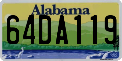 AL license plate 64DA119
