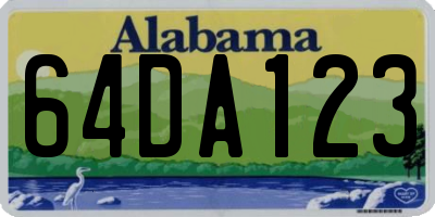 AL license plate 64DA123