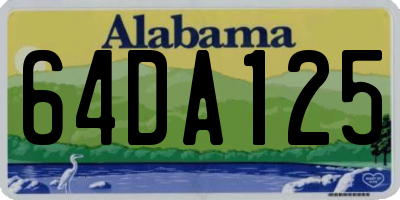 AL license plate 64DA125