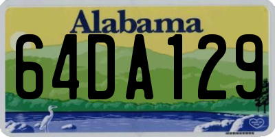 AL license plate 64DA129