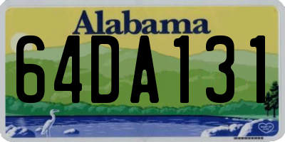 AL license plate 64DA131