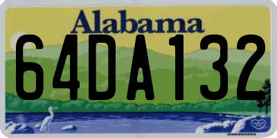 AL license plate 64DA132
