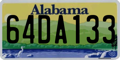 AL license plate 64DA133