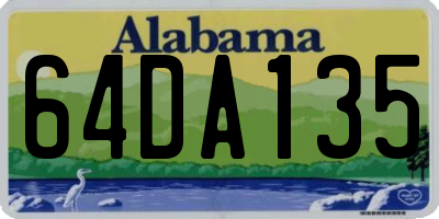 AL license plate 64DA135