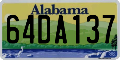 AL license plate 64DA137