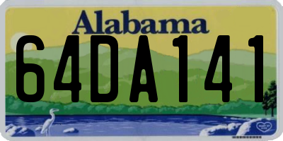 AL license plate 64DA141