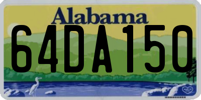 AL license plate 64DA150