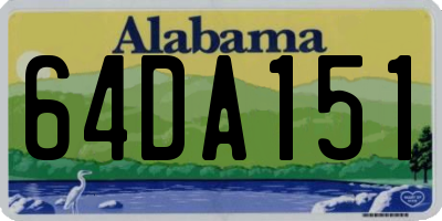 AL license plate 64DA151