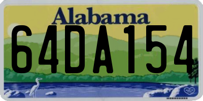 AL license plate 64DA154